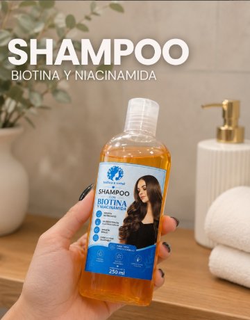 Shampoo con biotina y niacinamida de la línea Isidora e Isabel